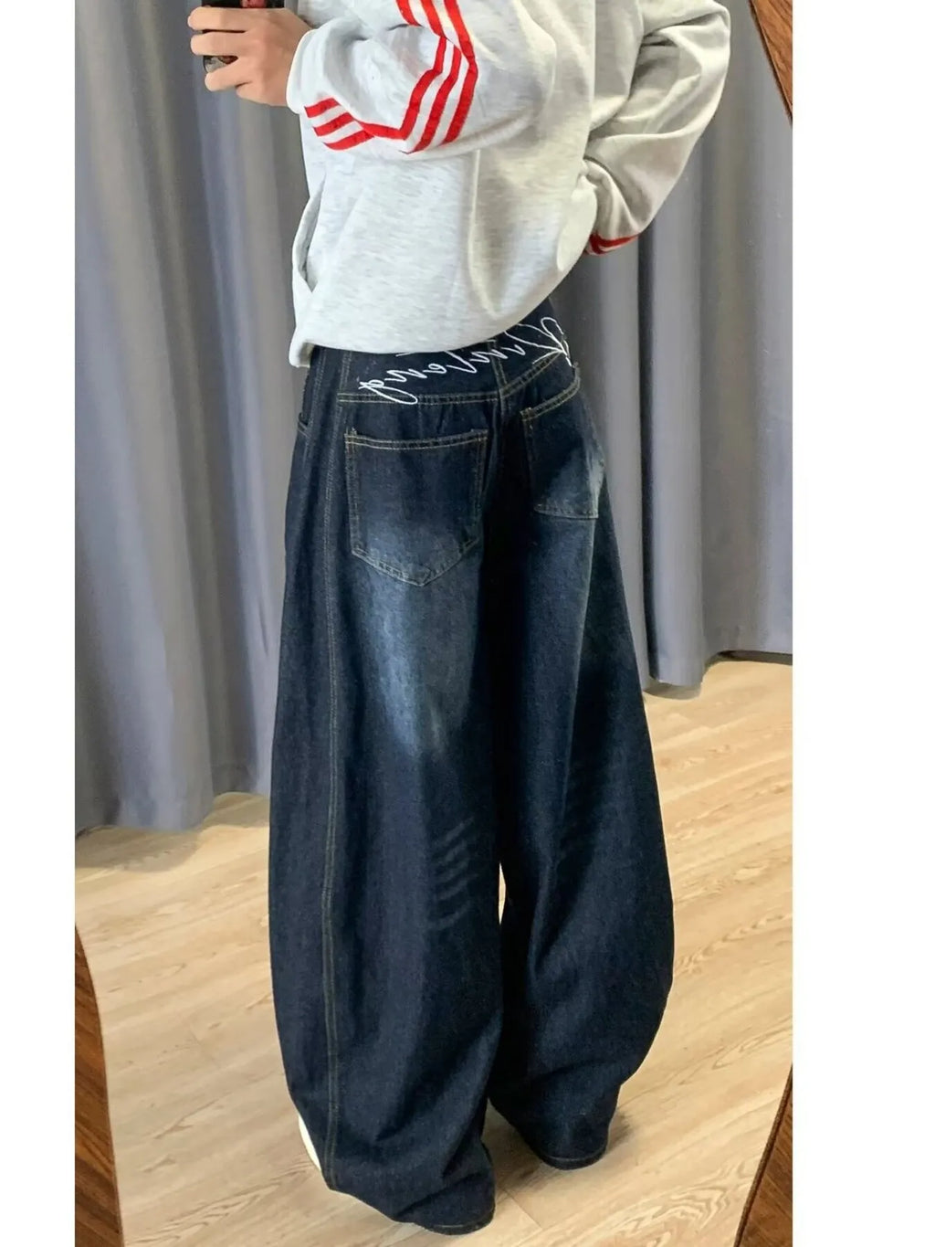 Men's Full Size Wide Leg Barrel Jeans Plus Size
