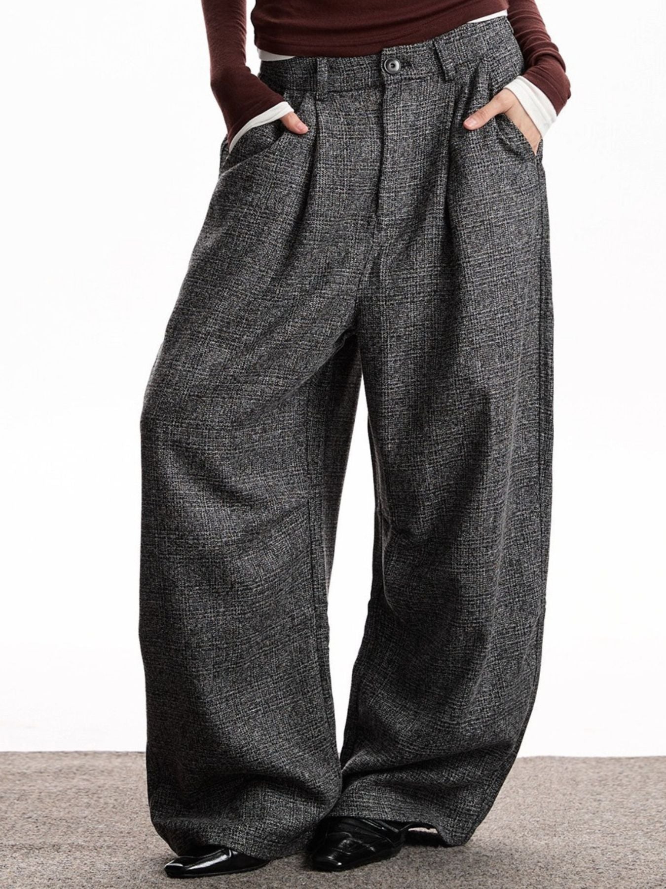 Men's Plus Size Wide Leg High Waist Pants