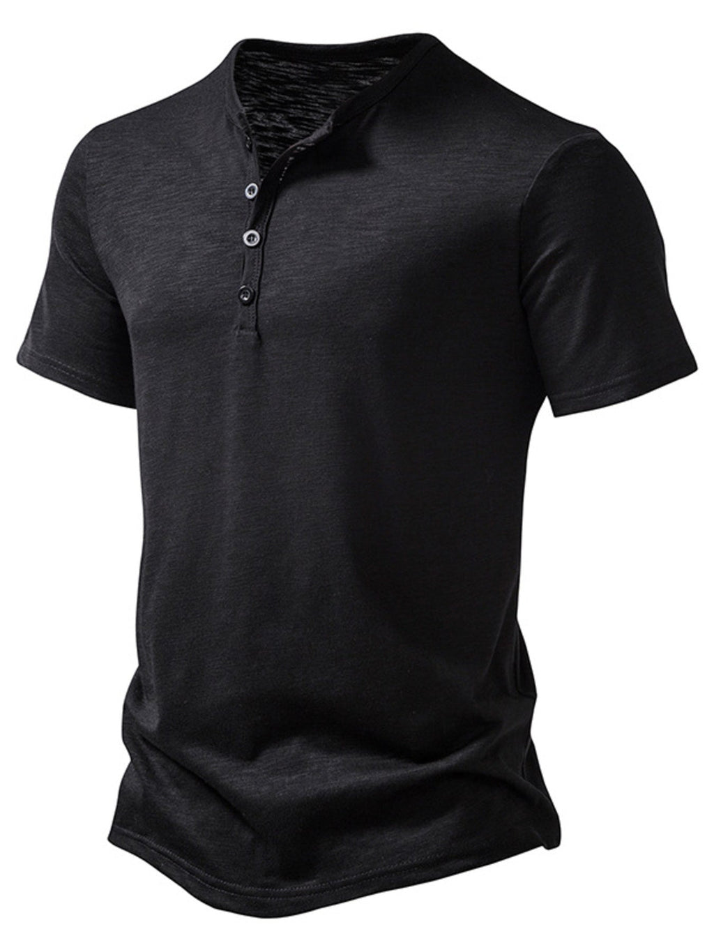 Men's Casual Button Detail T-Shirt