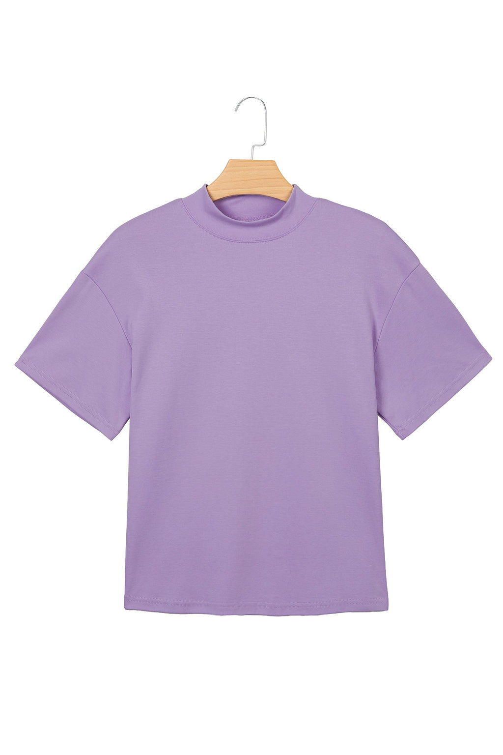 Sachet Pink Solid Color High Neck Oversize Tee