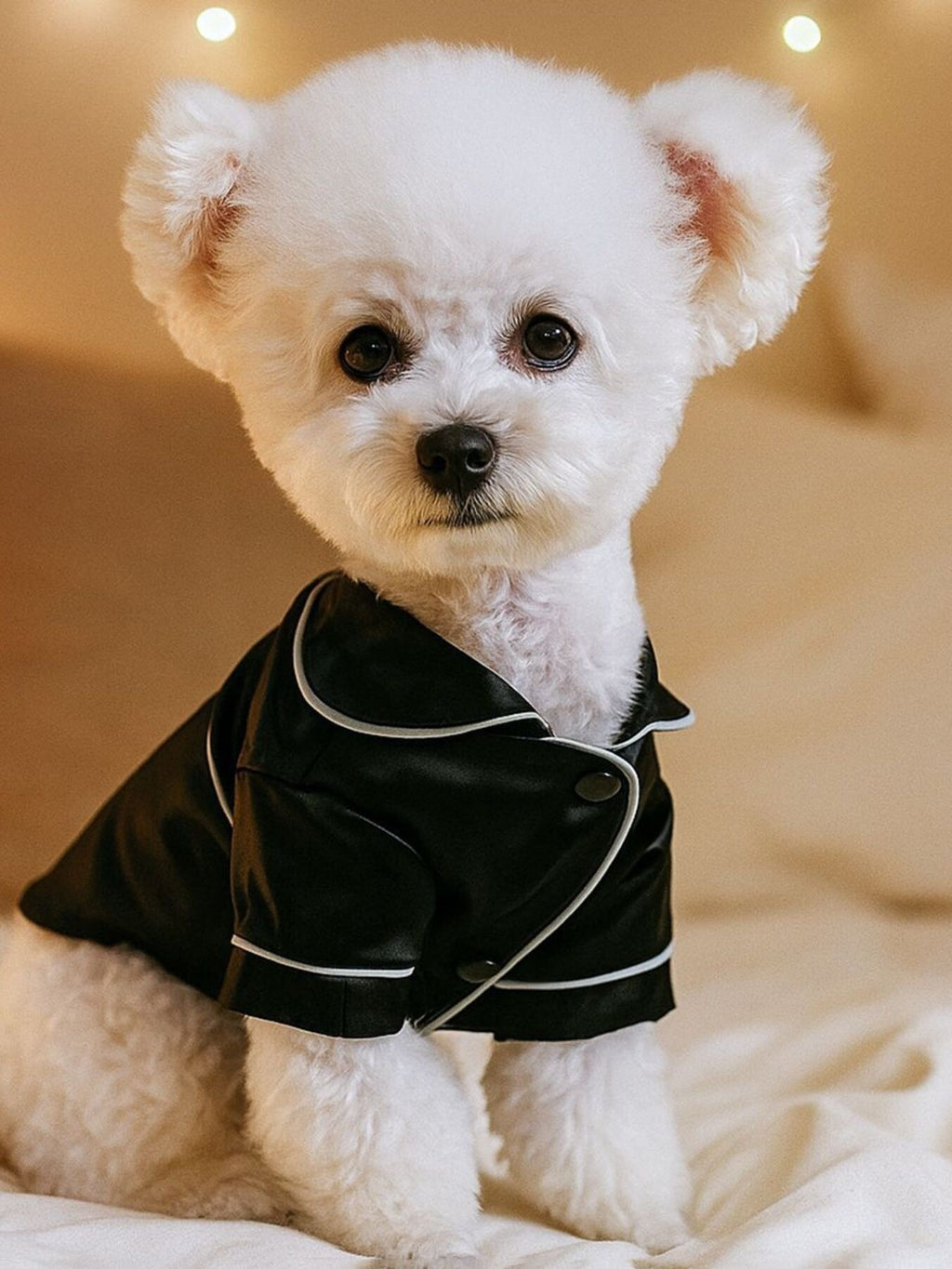 Satin Pet Pajamas with Contrast Piping