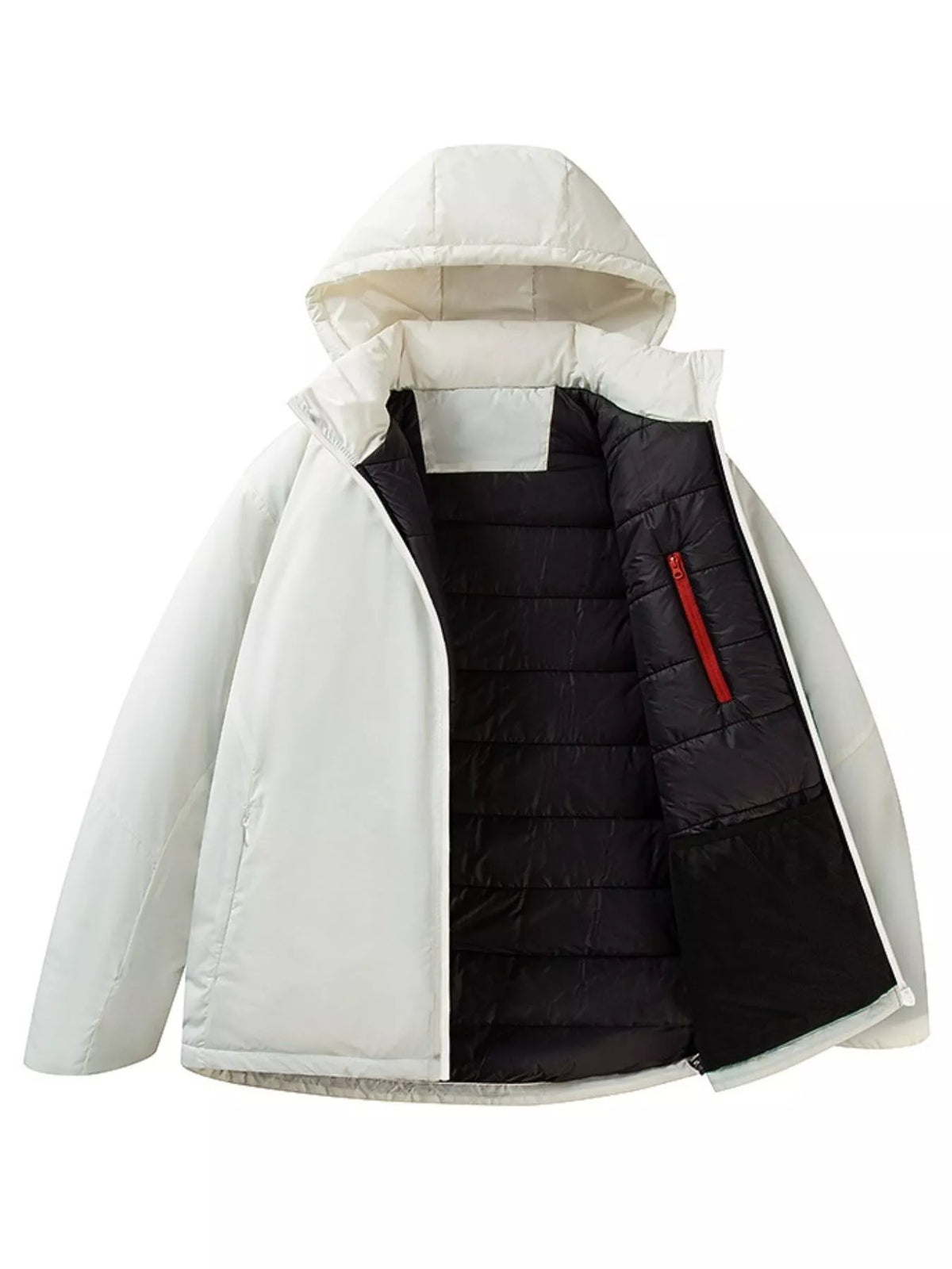 Men's Plus Size Zip Up Hooded Puffer Jacket