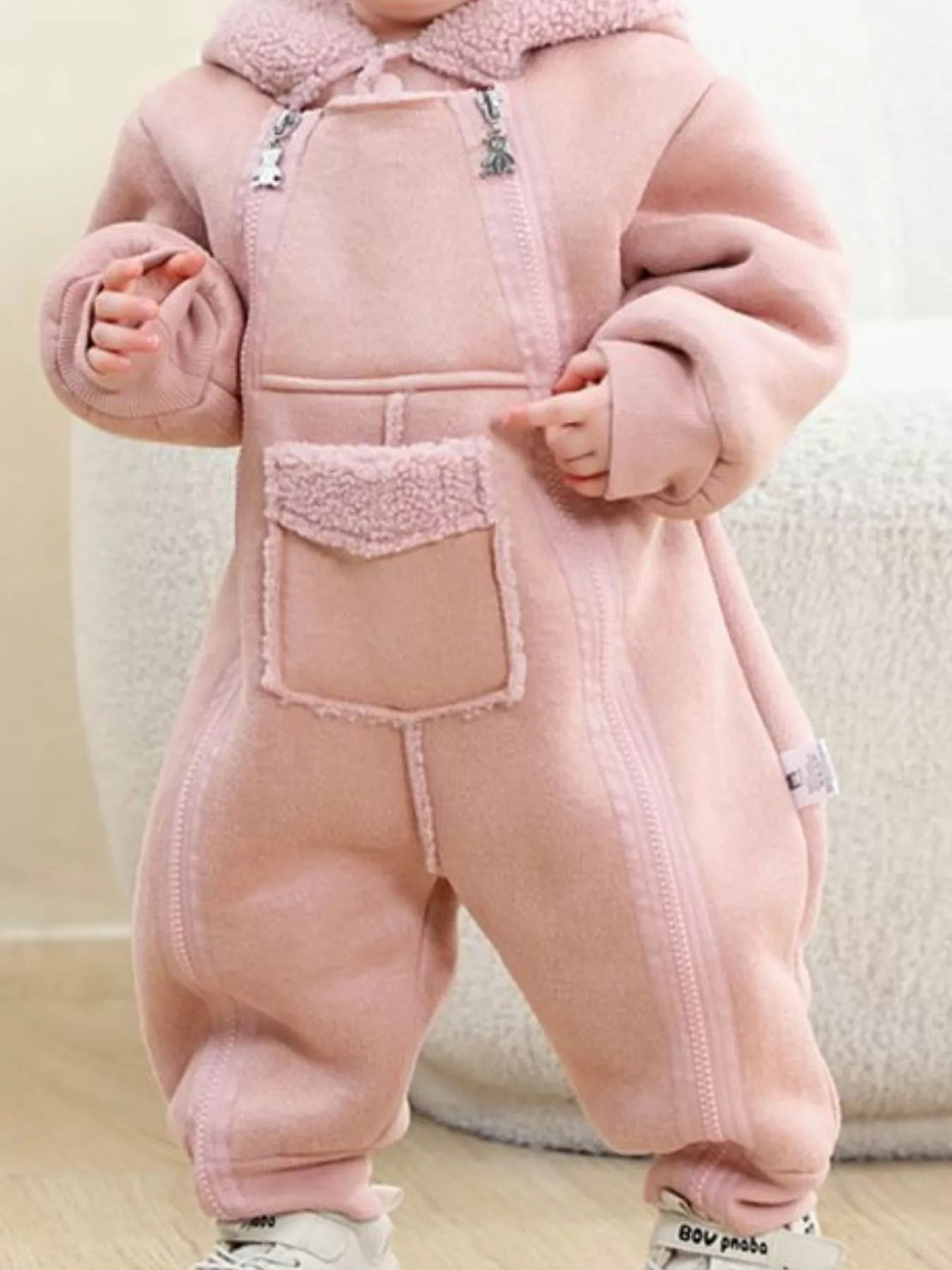 Children's Fleece Hooded One-Piece Jumpsuit