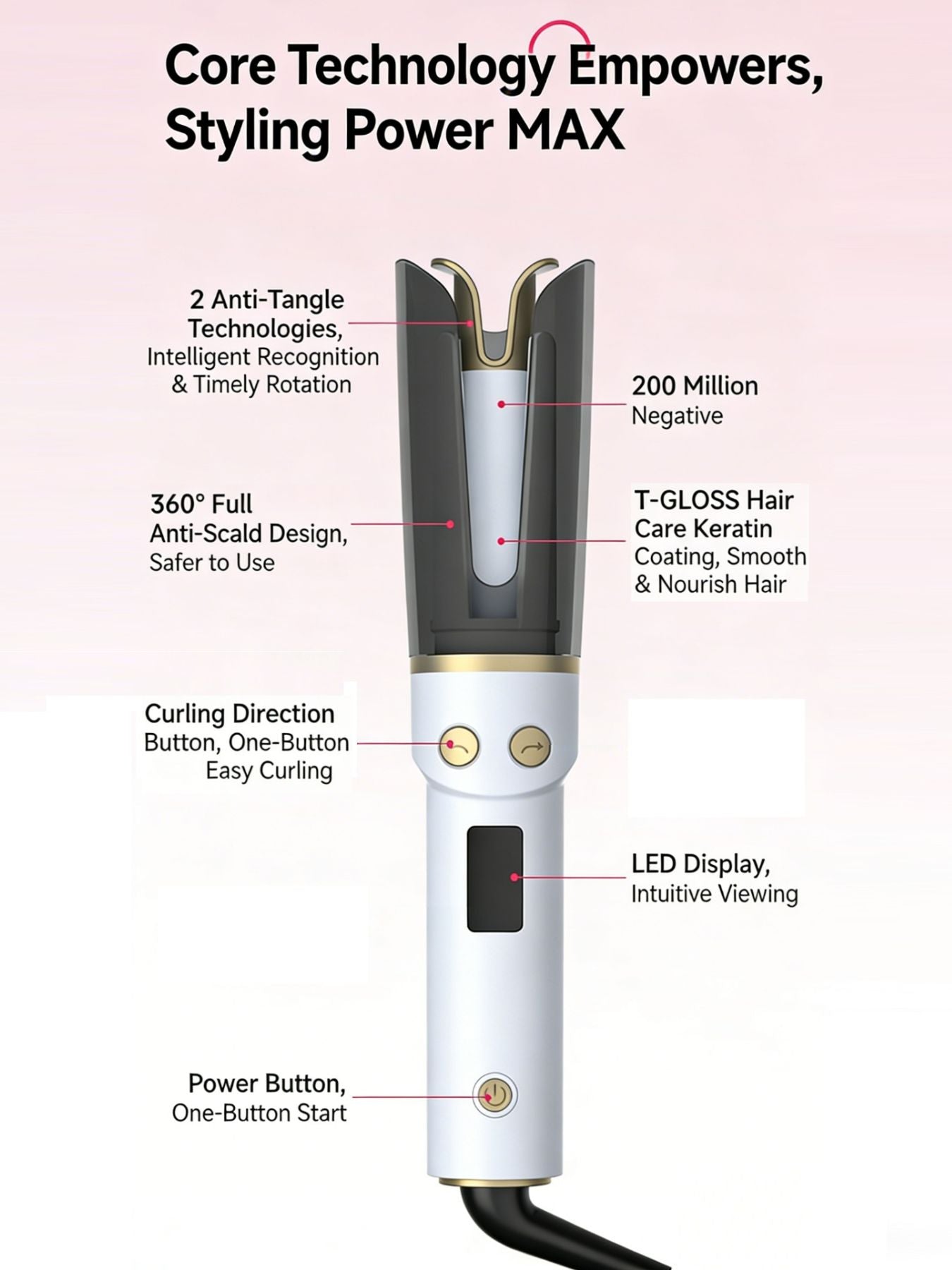 Automatic Rotating Ceramic Curling Iron