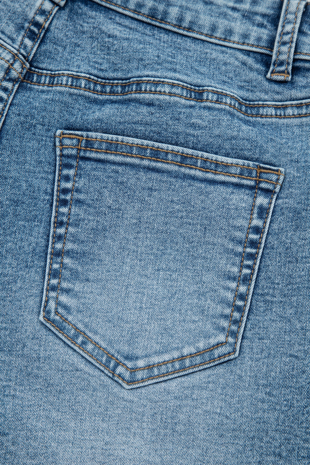 Dusk Blue Western Embroidery Stud Denim Shorts Summer Daily Wear
