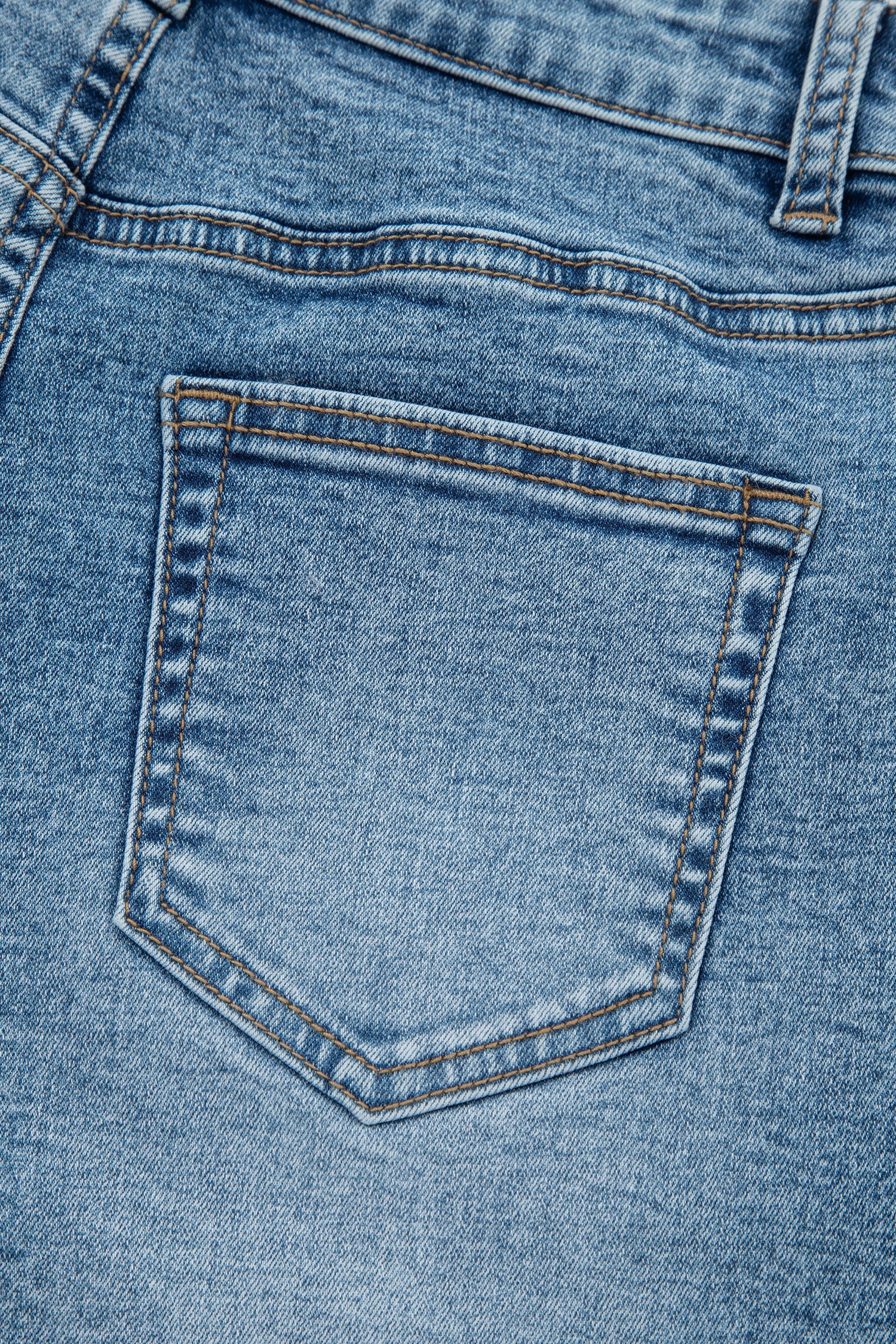 Dusk Blue Western Embroidery Stud Denim Shorts Summer Daily Wear