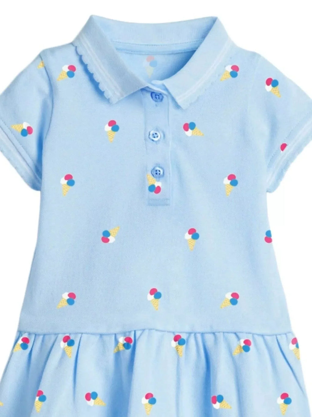Children's Button Detail Short Sleeve Dress
