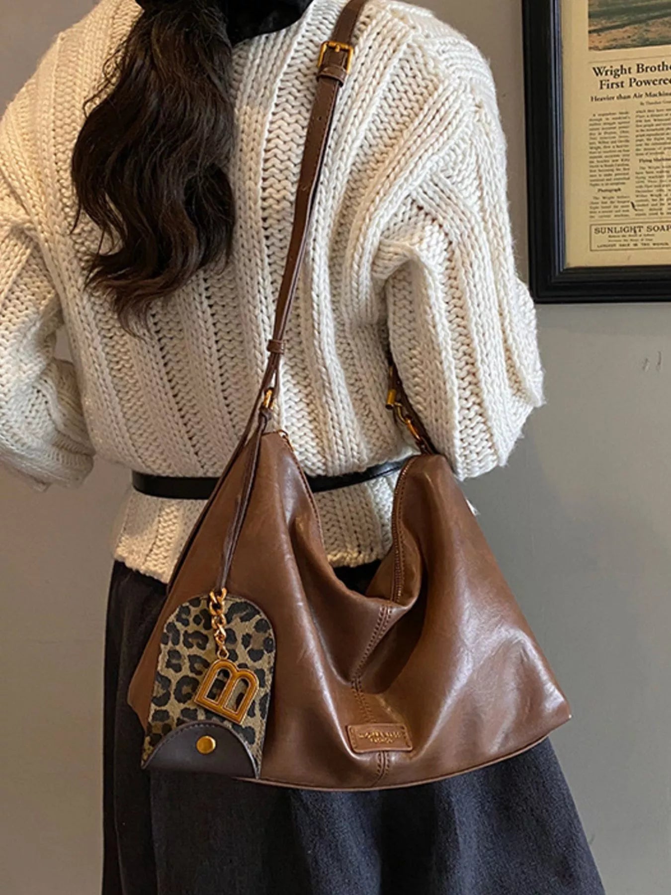 Leather Adjustable Strap Shoulder Bag