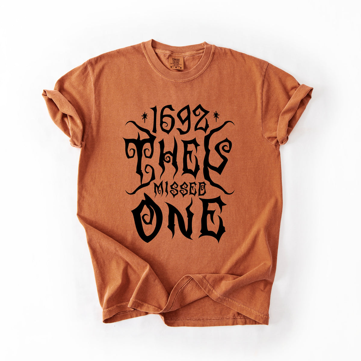 1692 They Missed One Salem Spooky Halloween Witch Shimmering Ghost Comfort Colors Tee