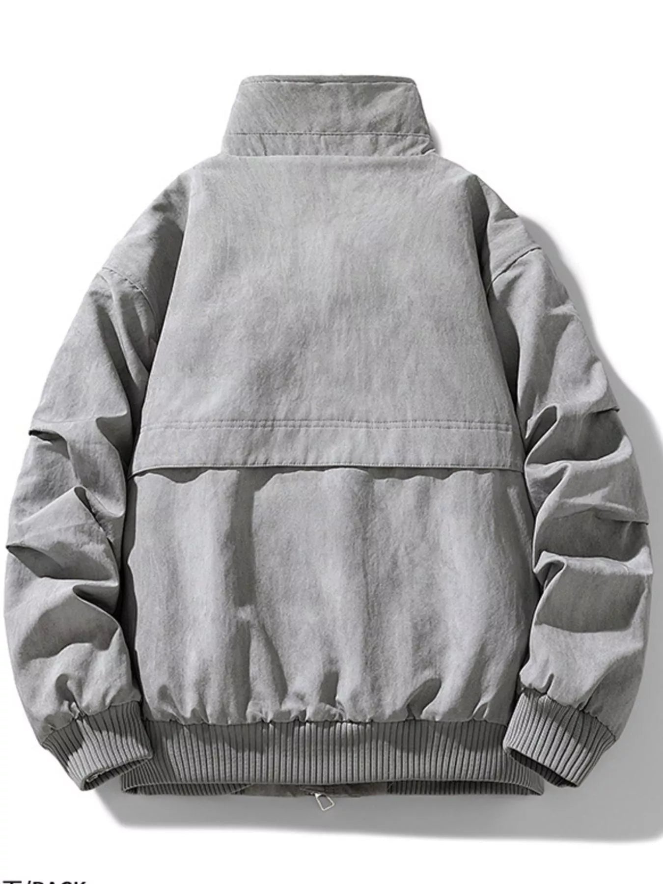 Men's Plus Size Sherpa Lined Stand Collar Bomber Jacket