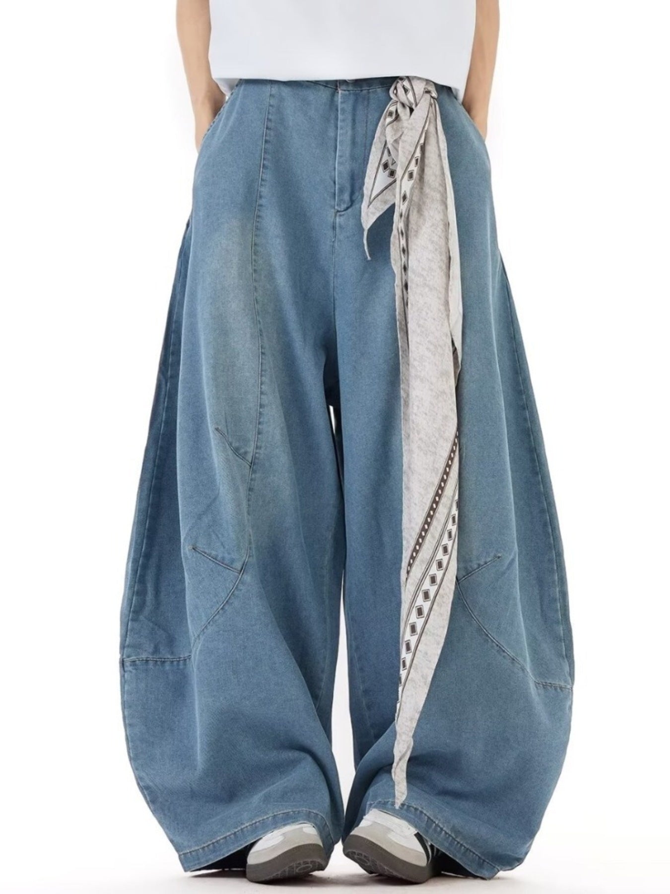 Men's Full Size Wash Wide Leg Jeans Plus Size