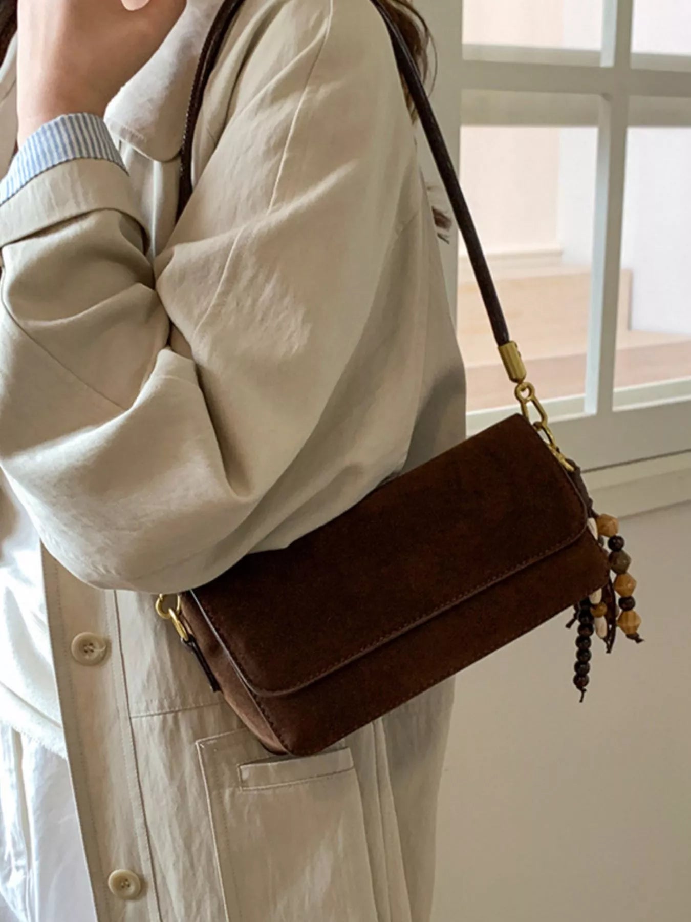 Adjustable Strap Flap Shoulder Bag