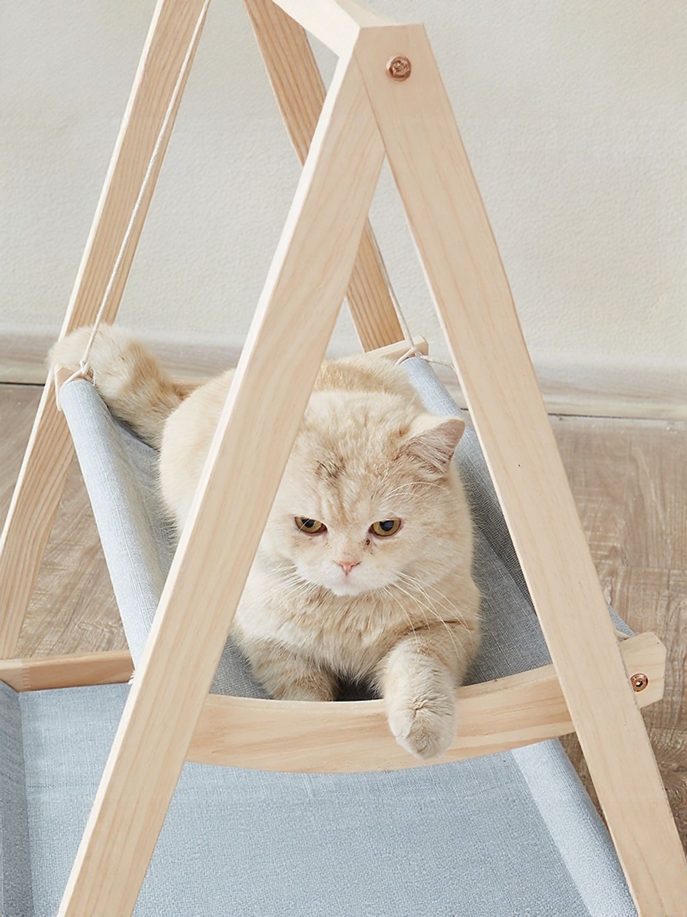 Wooden Triangle Cat Hammock