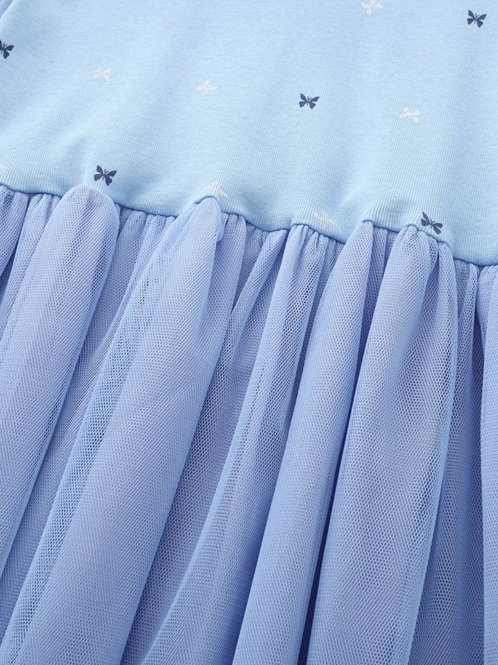 Children's Butterfly Round Neck Tulle Dress