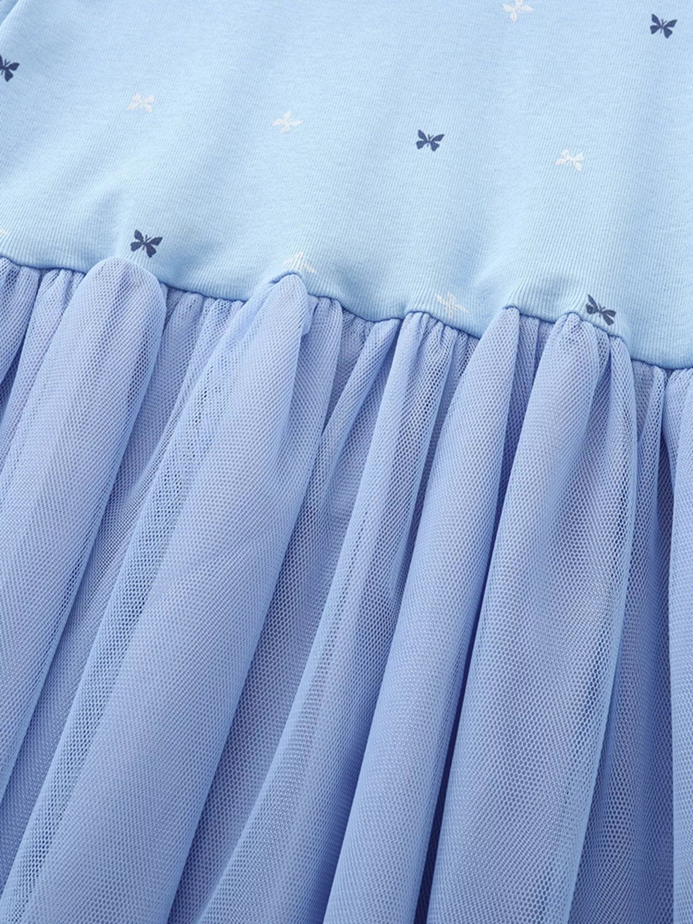 Children's Butterfly Round Neck Tulle Dress