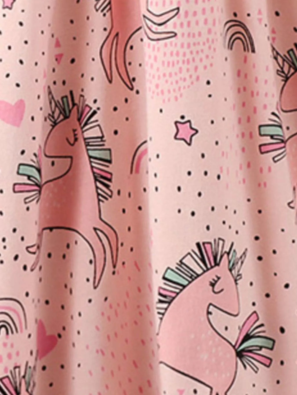 Children's Unicorn Print Round Neck Summer Dress