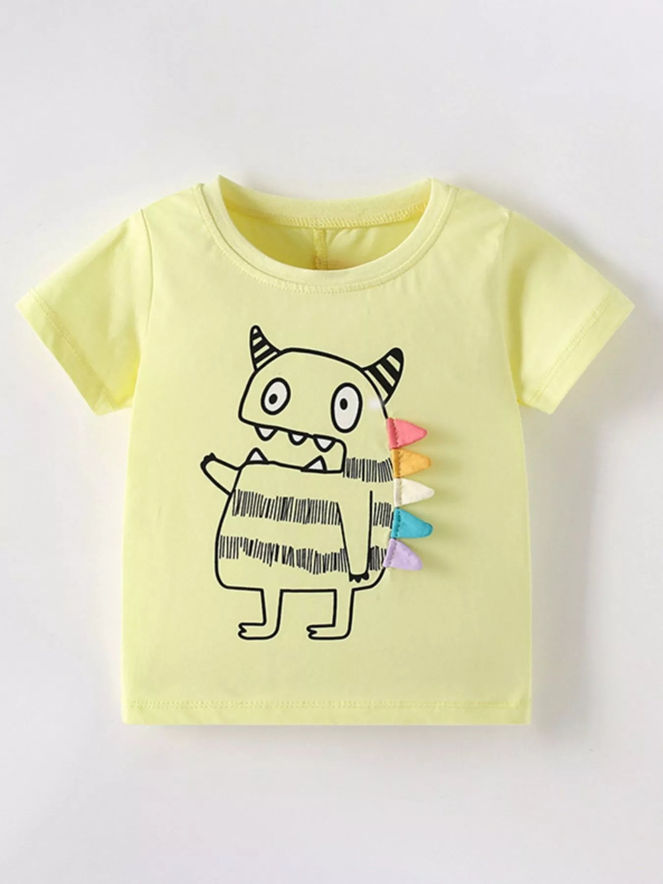 Children's Cute Cartoon Monster Graphic Short Sleeve T-Shirt