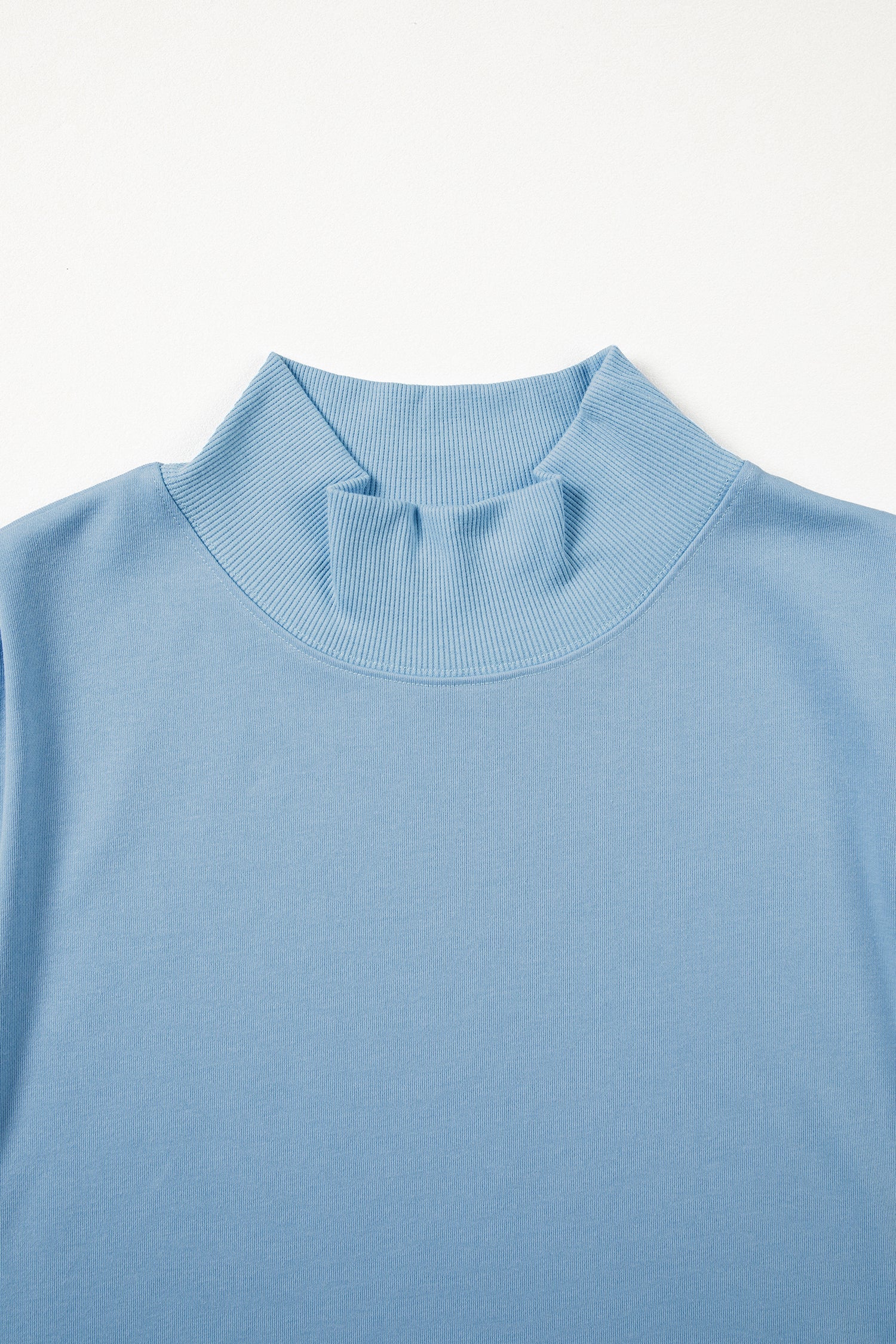 Myosotis Solid Color High Neck Cap Sleeve Loose Top