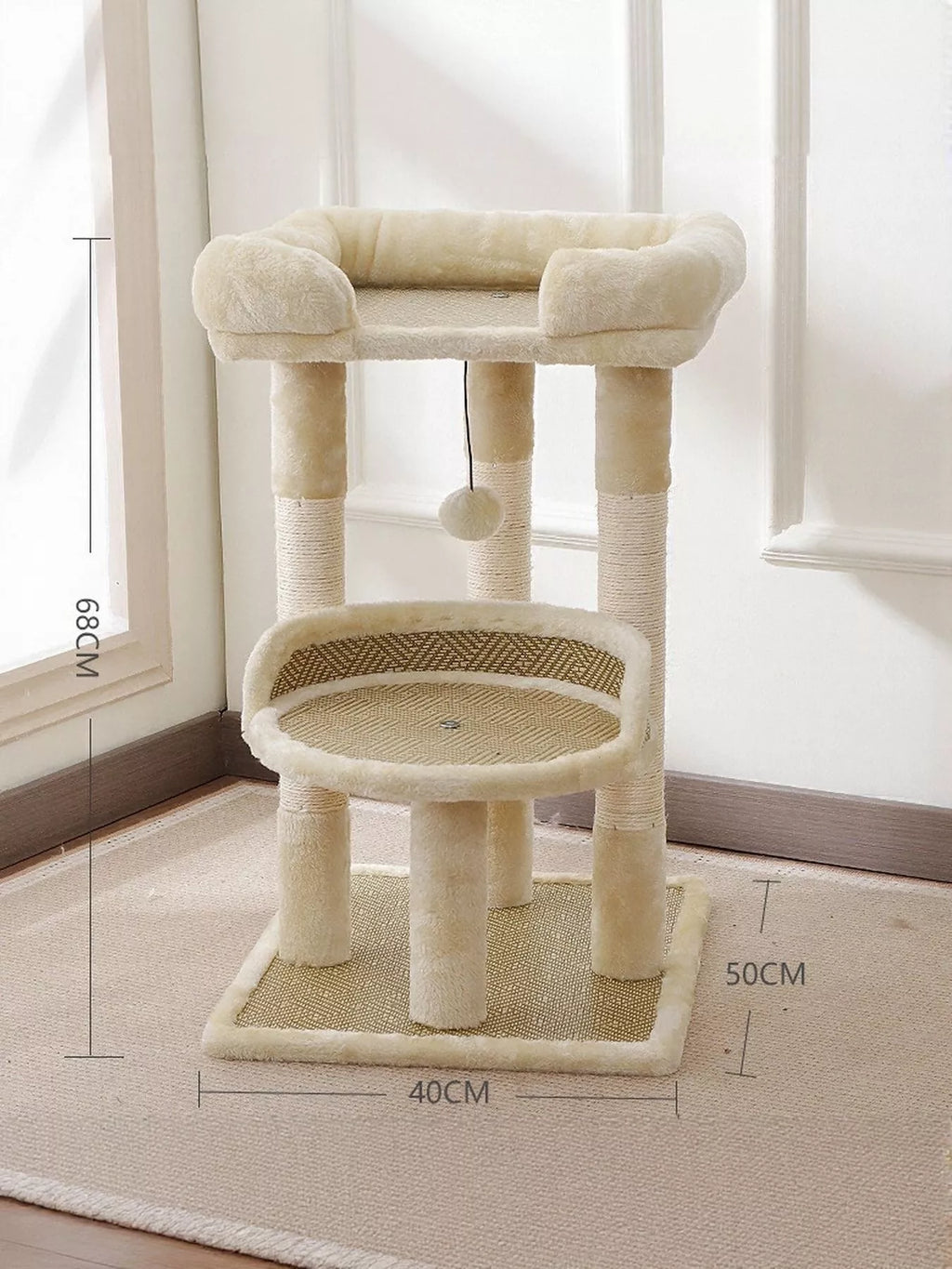 Plush Cat Tree Condo with Scratching Posts