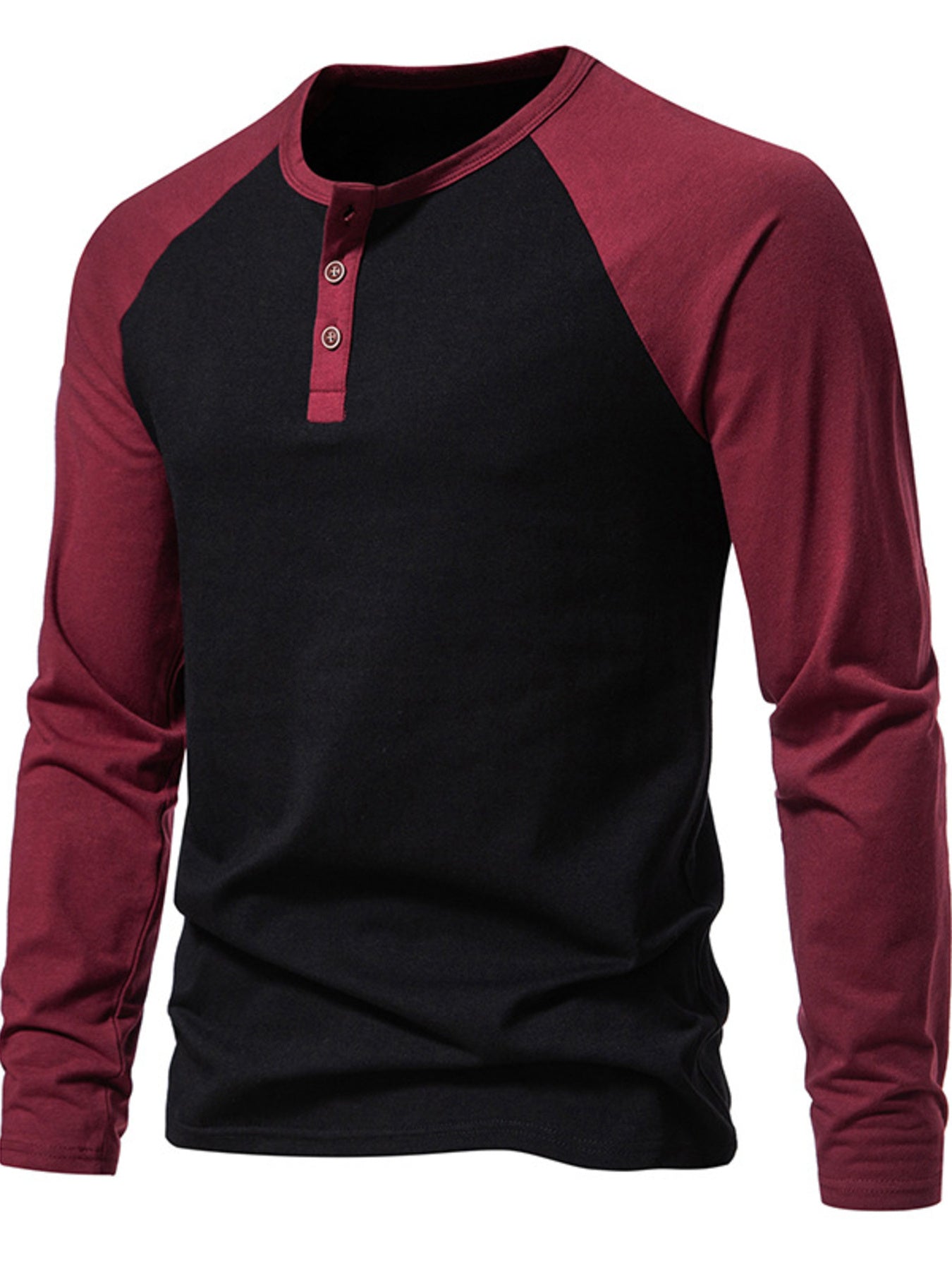 Men's Casual Henley Long Sleeve T-Shirt