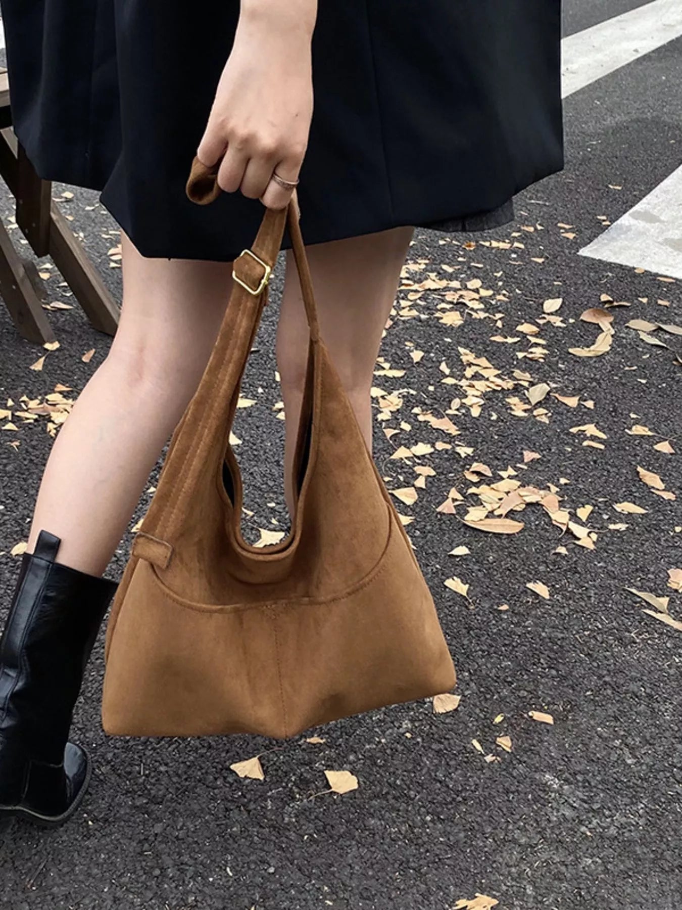 Minimalist Suede Shoulder Bag