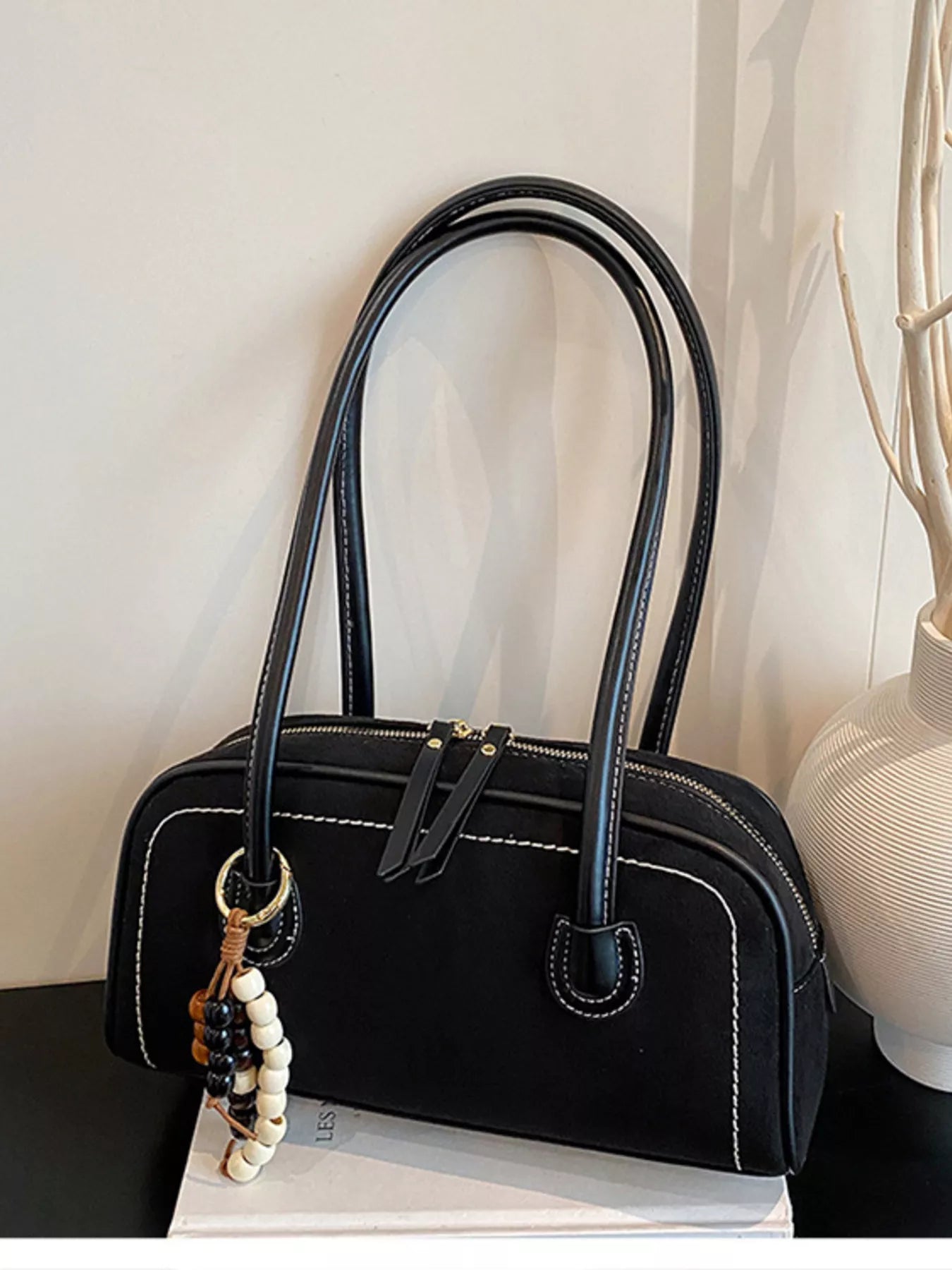 Zipper Closure Shoulder Bag