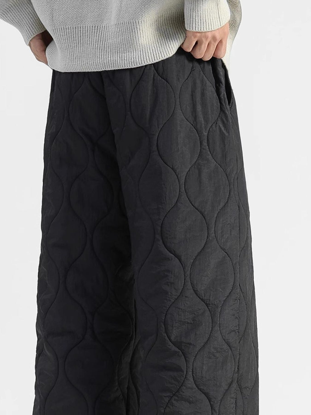 Men's Plus Size Quilted Loose-Fit Pants