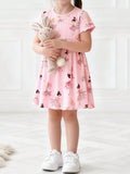Children's Ballerina Print Short Sleeve Dress