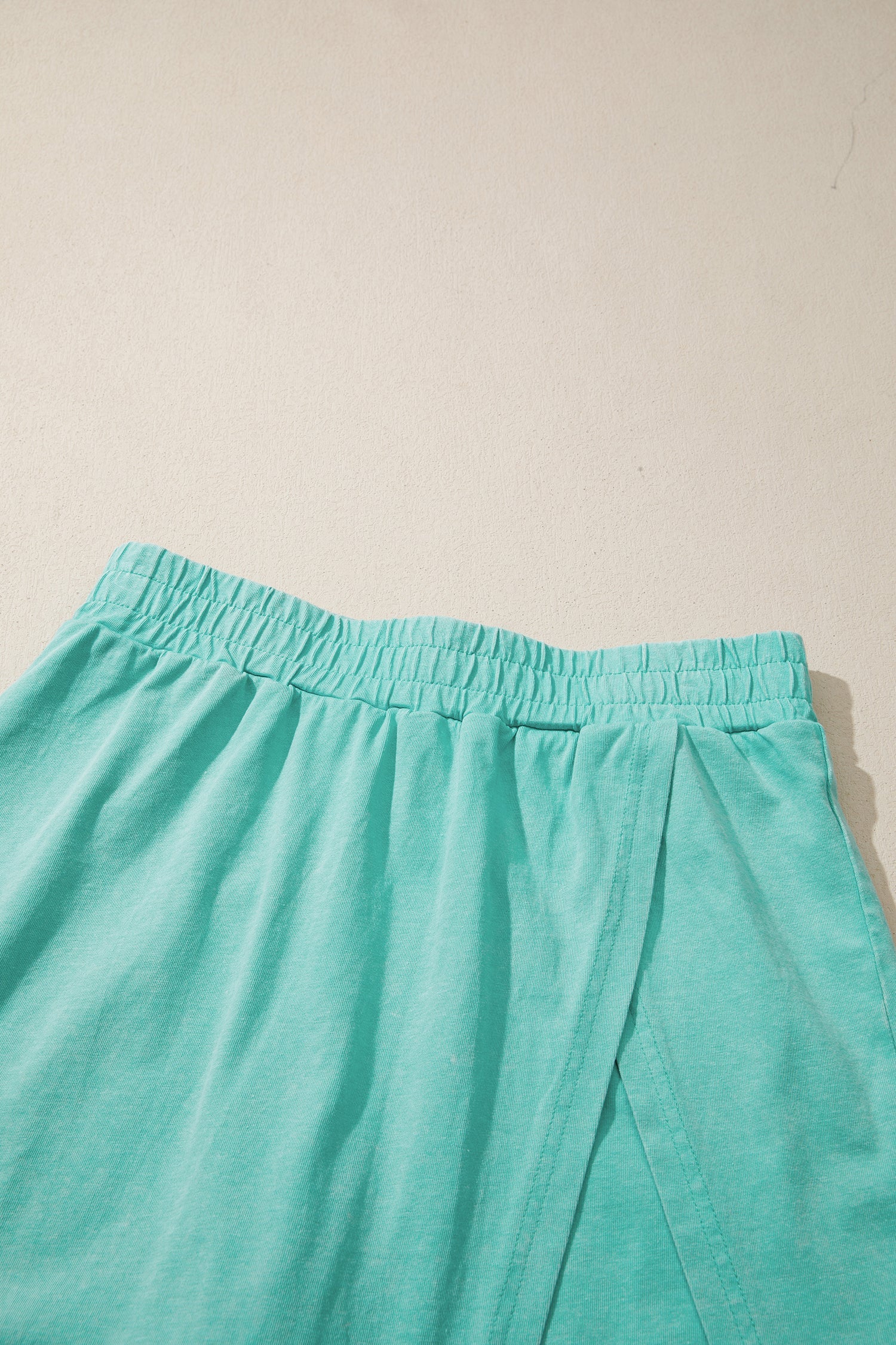 Mint Green Mineral Wash V Neck Tee Matching Skort Set