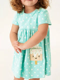 Children's Cute Ice Cream Applique Polka Dot Dress