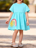 Children's Embroidered Short Sleeve Dress