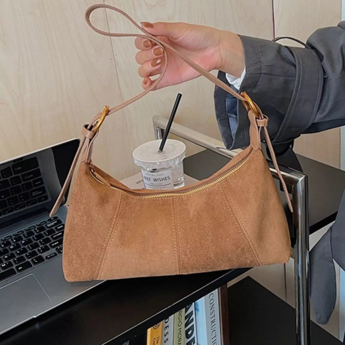 Lightweight Solid Color Shoulder Bag