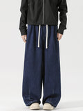 Men's Wide Leg Drawstring Jeans