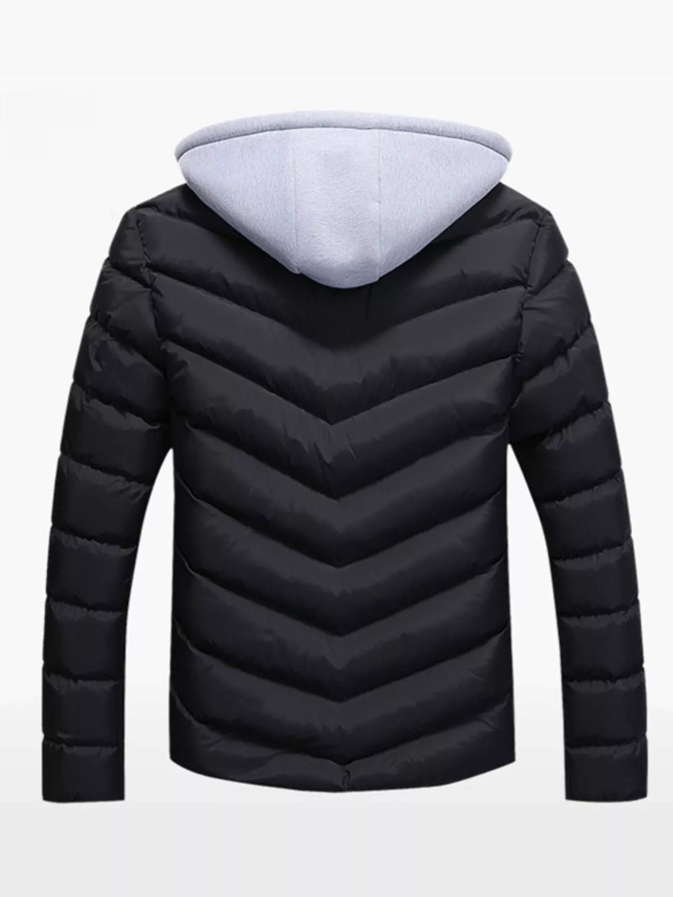 Men's Plus Size Zip Up Hooded Padded Puffer Jacket