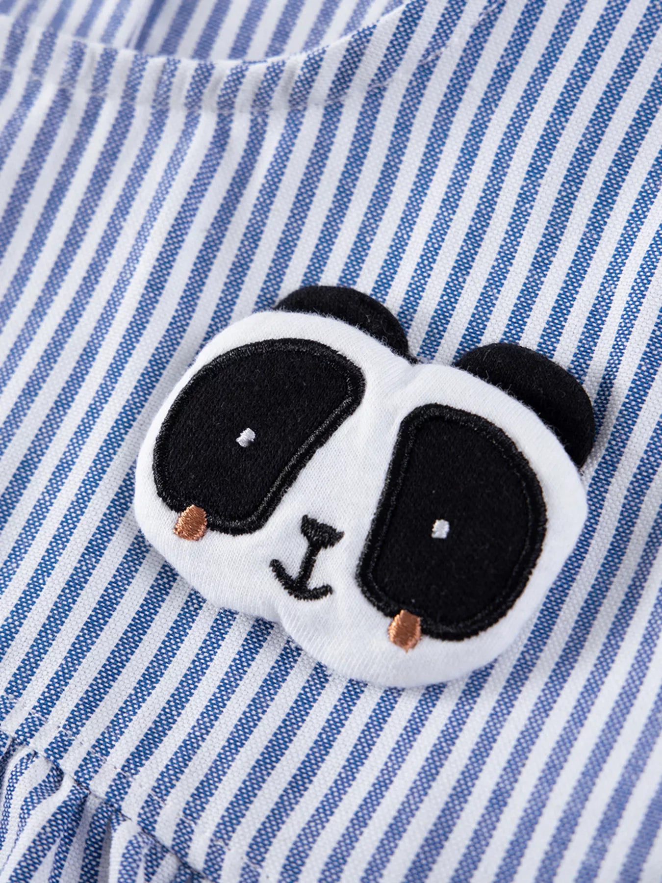 Children's Striped Panda Applique Casual Dress
