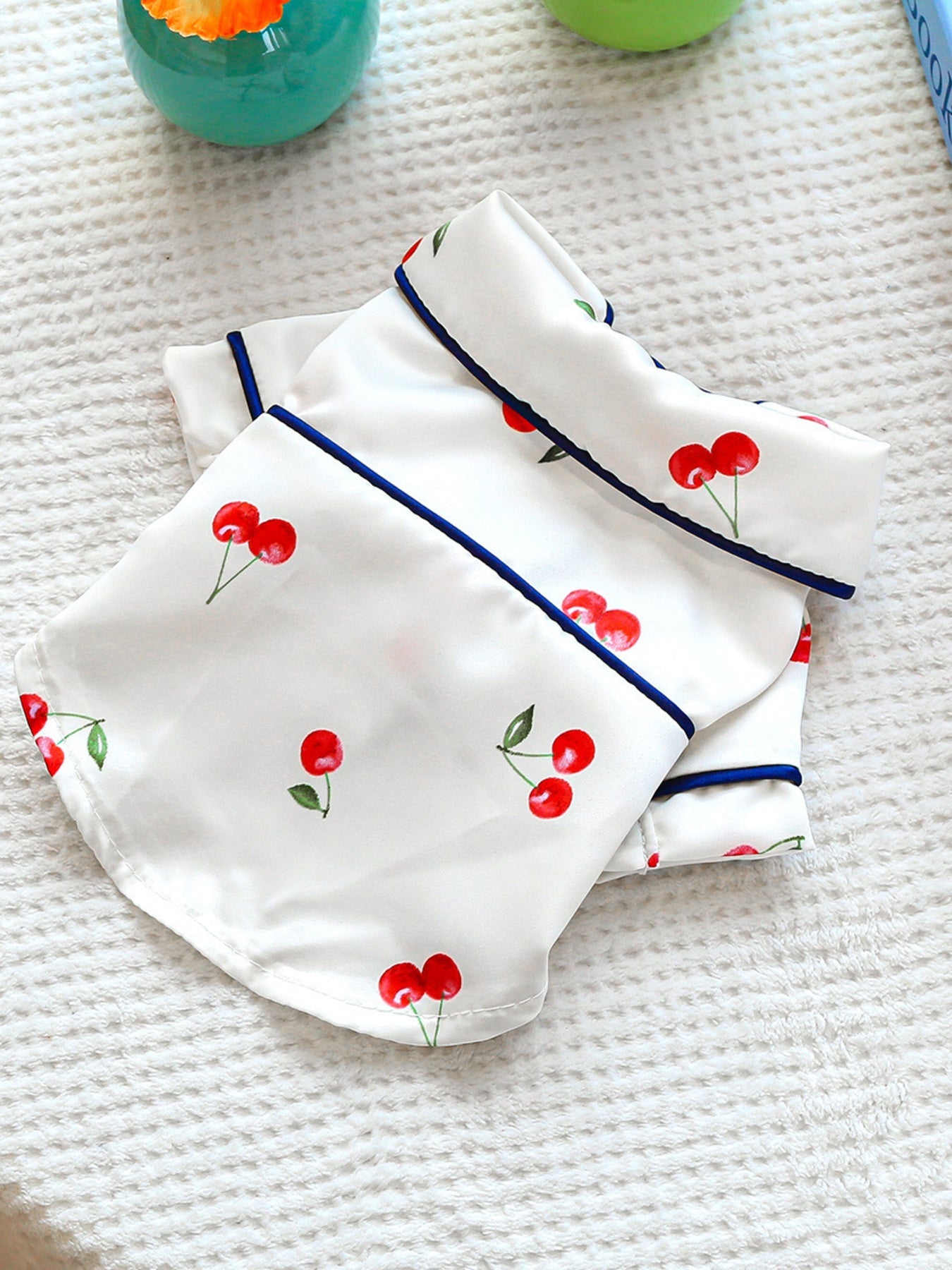Satin Pet Pajamas with Contrast Piping