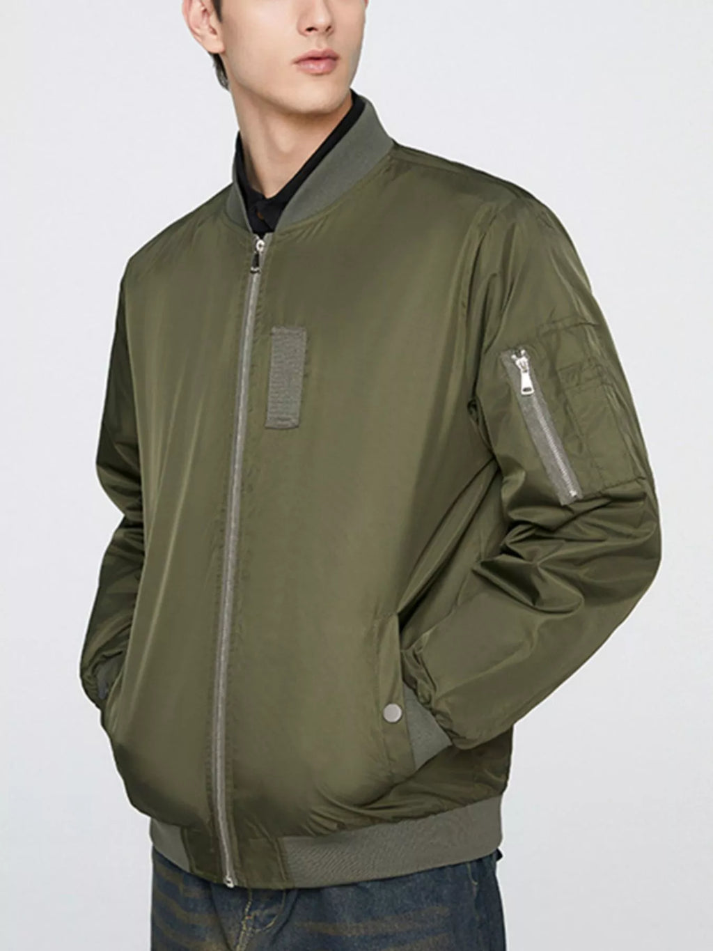 Men's Plus Size Zip Up Lightweight Bomber Jacket