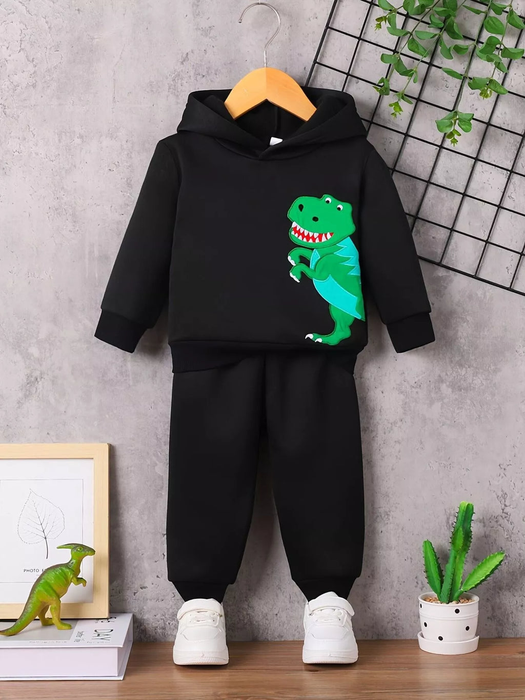 Children's Dinosaur Graphic Hoodie & Pants Set
