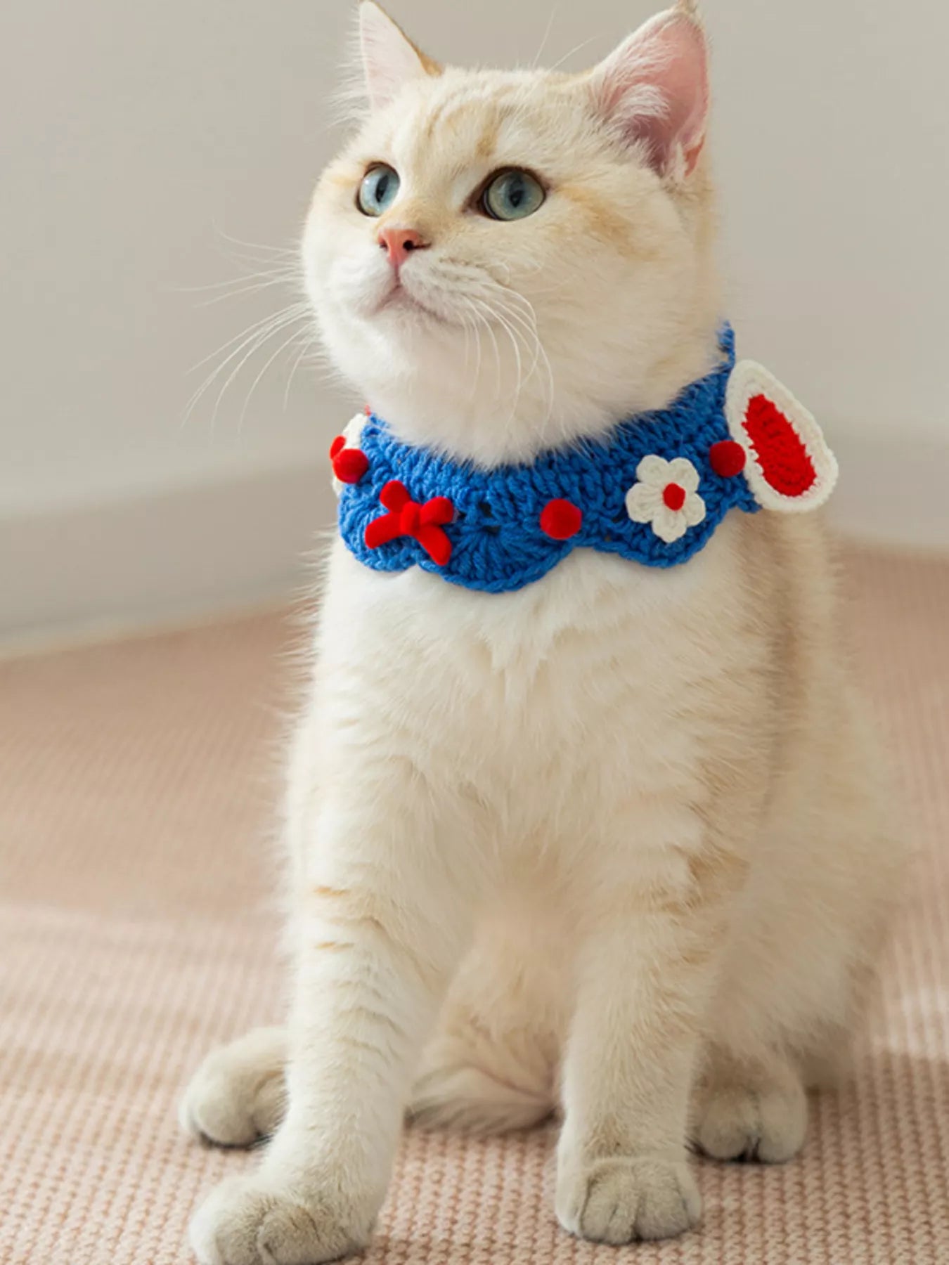 Knitted Floral Pet Collar