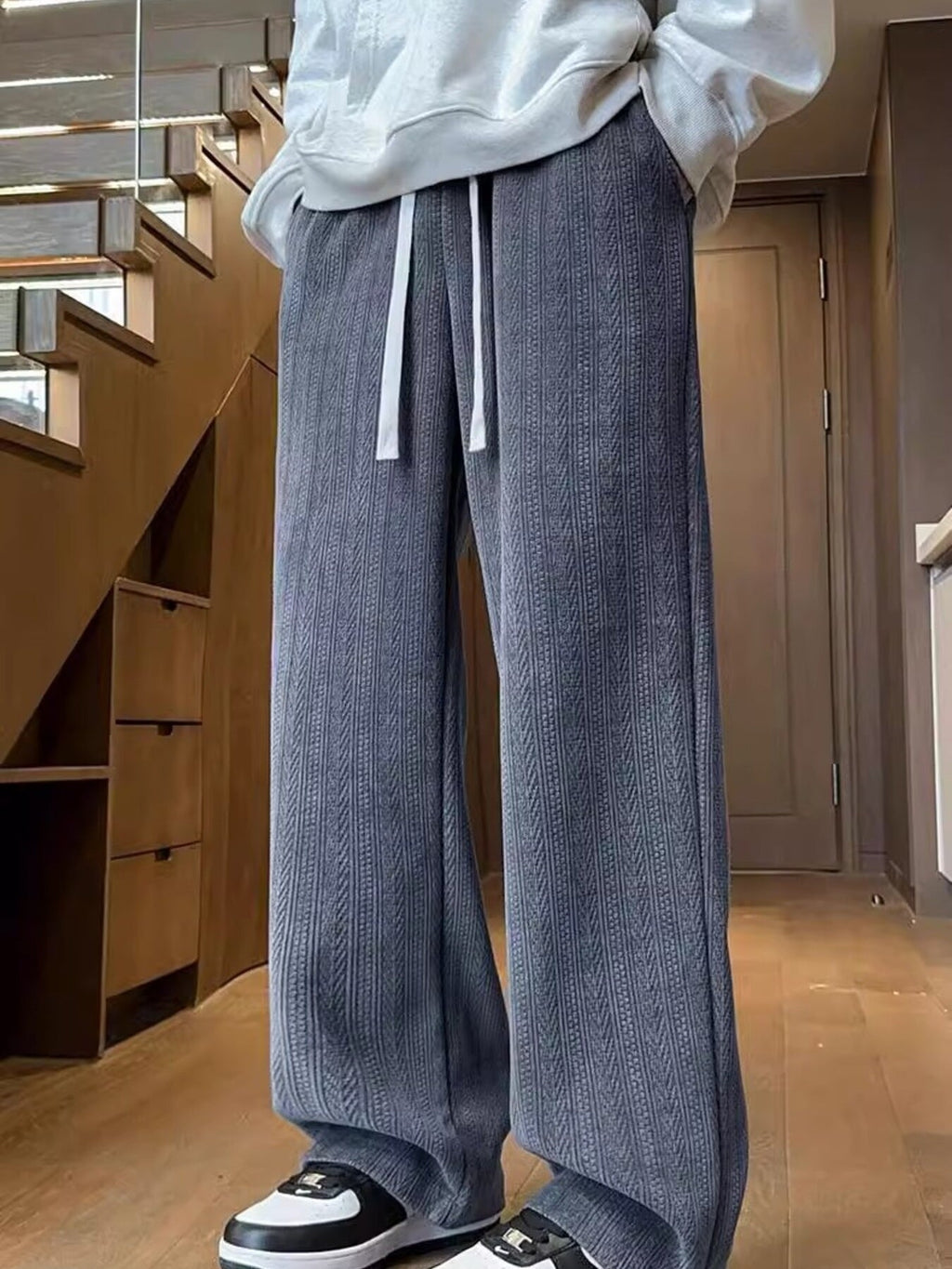 Men's Plus Size Texture Wide Leg Pants