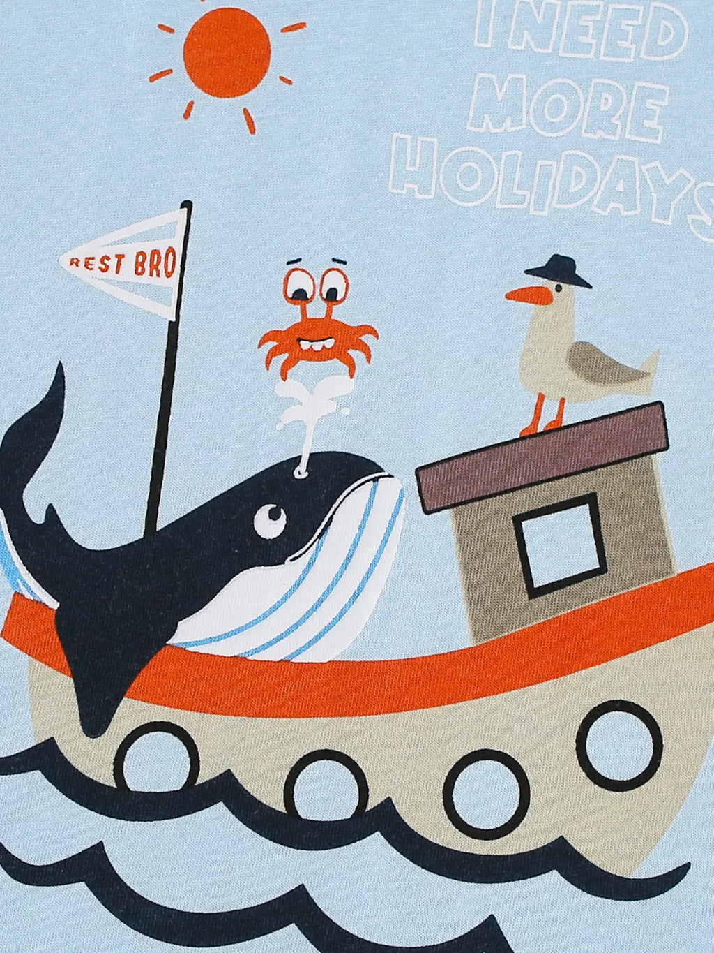 Children's Whale Boat Graphic Short Sleeve T-Shirt
