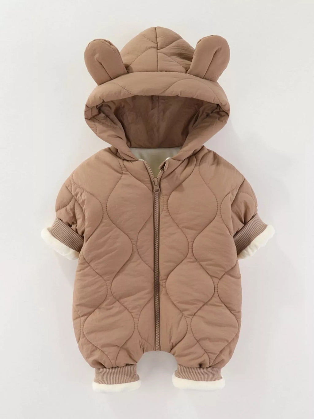 Children's Zip Front Hooded Padded One-Piece