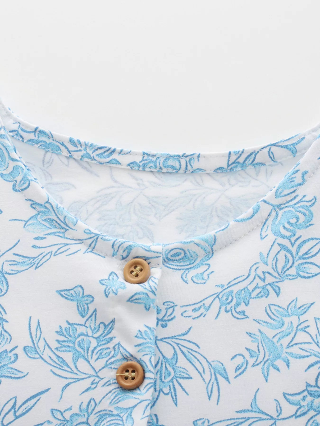Children's Floral Print Button-Front Casual Dress