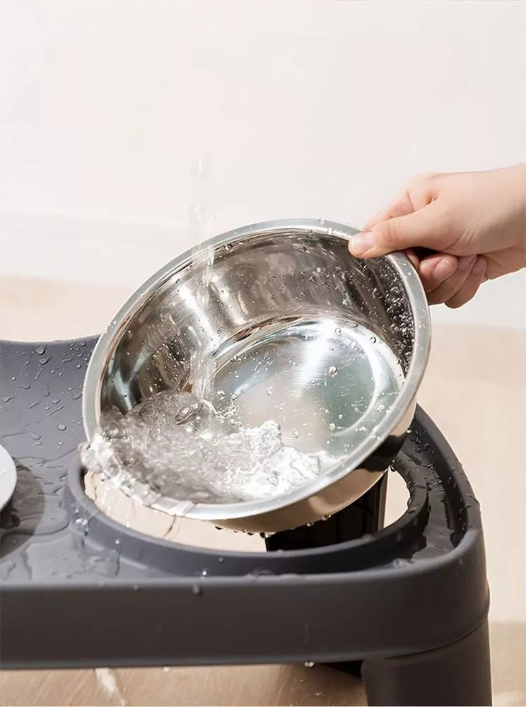 Double Pet Bowls with Stand