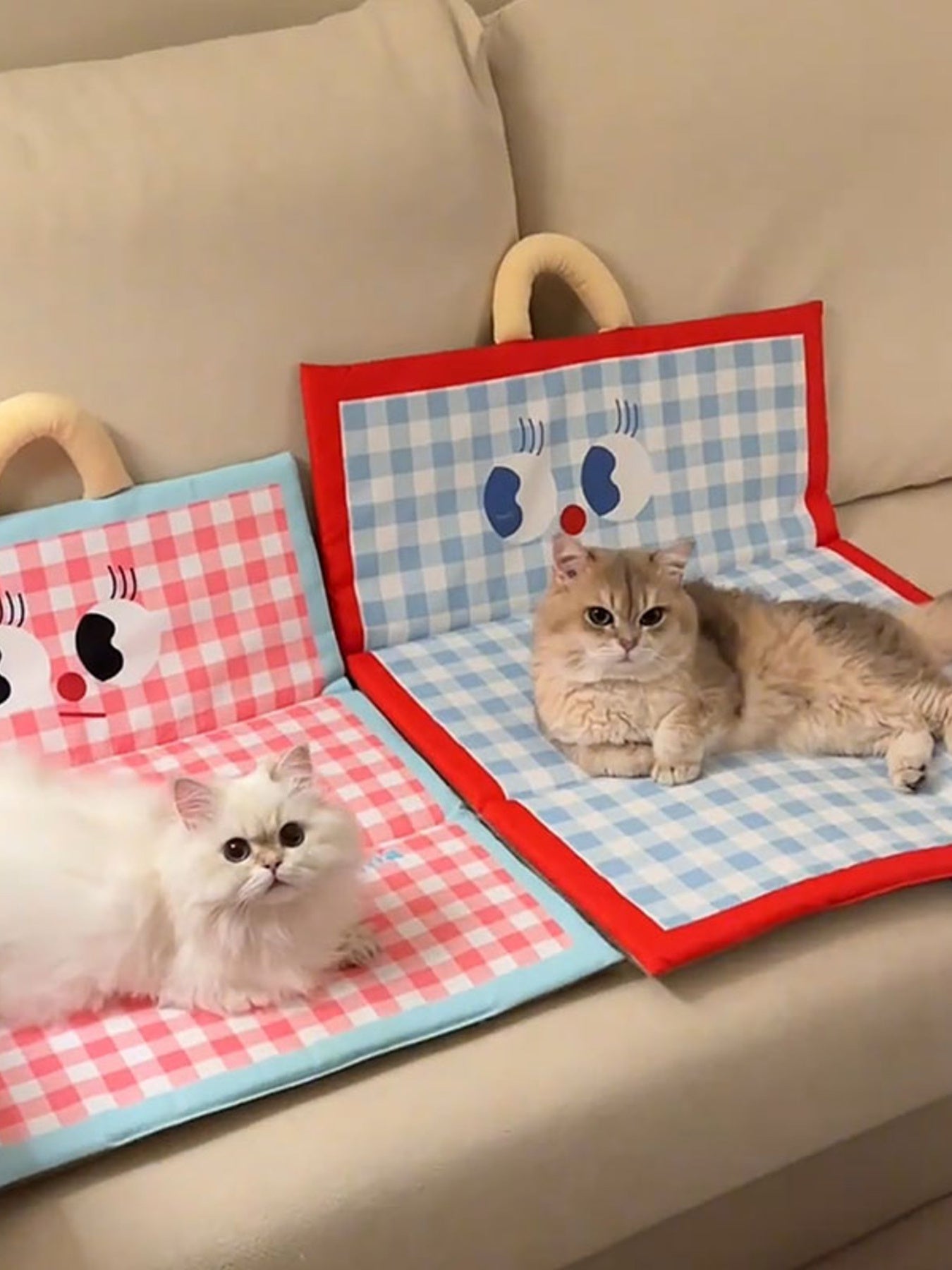 Plaid Pet Mat with Handle