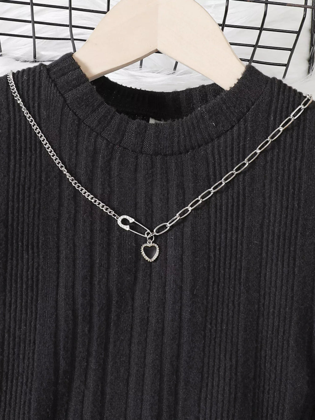 Children's Ribbed Knit Long Sleeve Dress