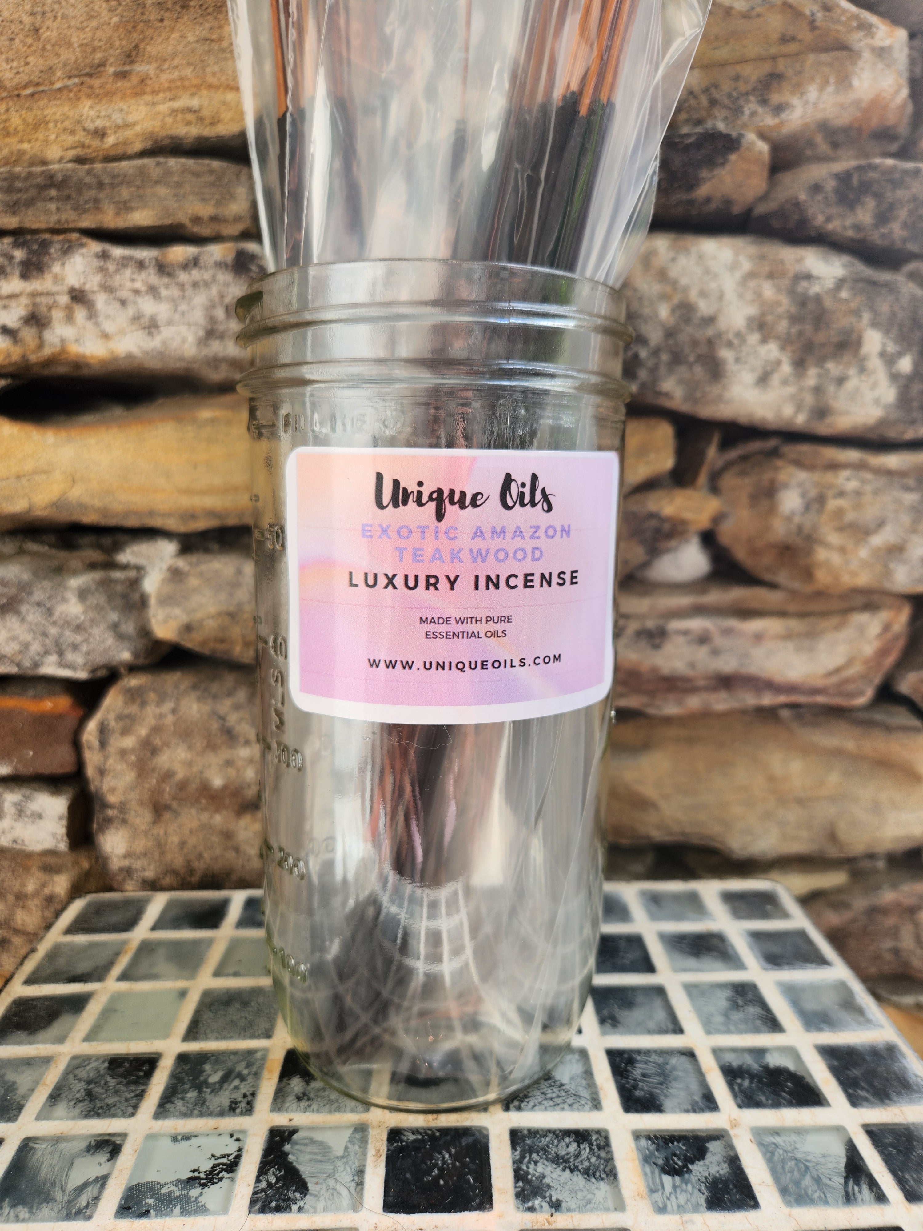 Unique Oils Luxury Incense - Exotic Amazon Teakwood (pack of 10)