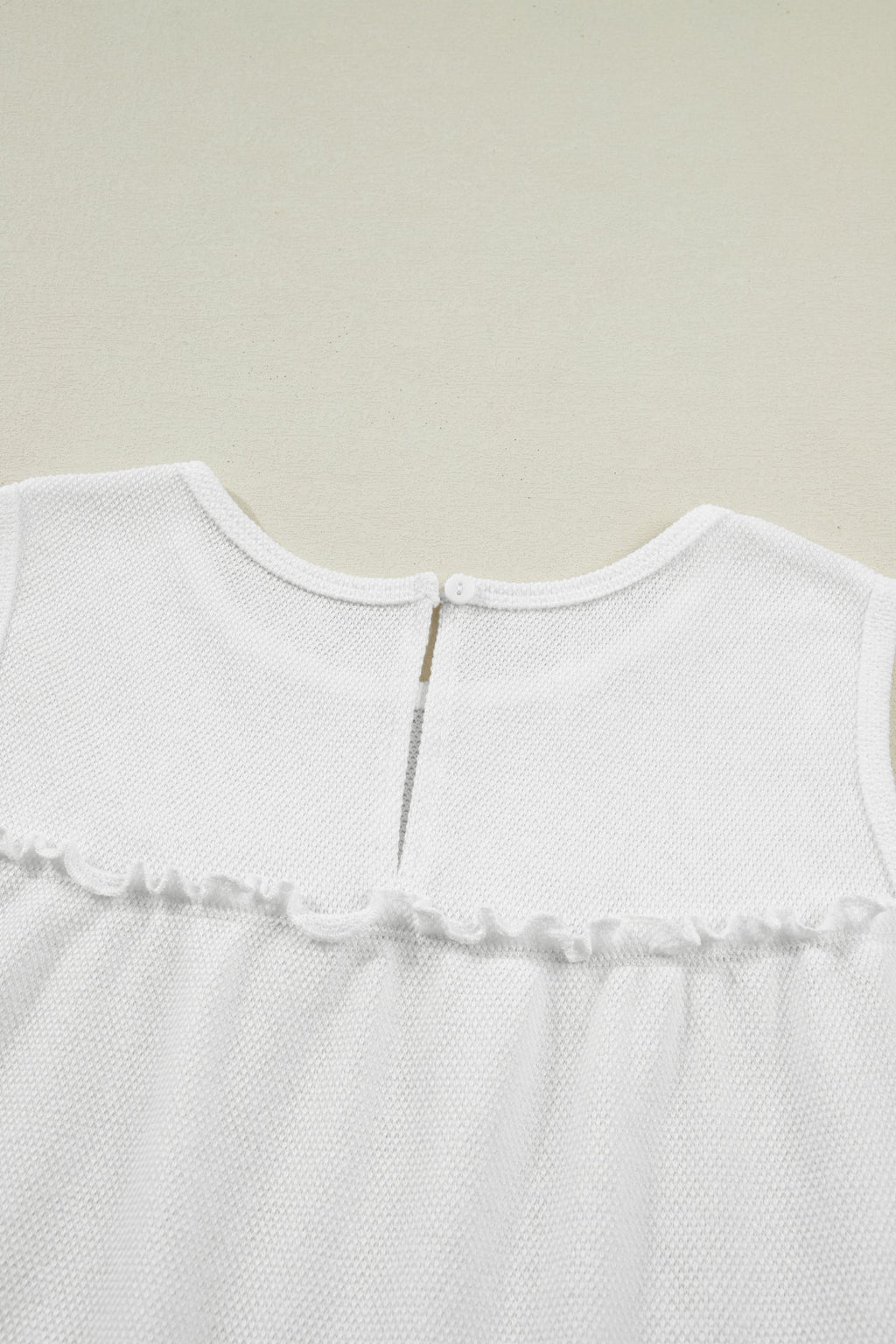 White Tiered Frill Trim A-line Tank Top