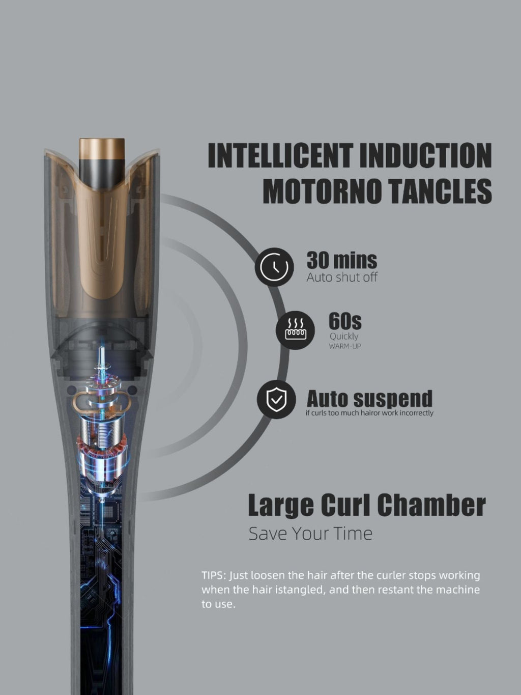Automatic Rotating Hair Curling Iron