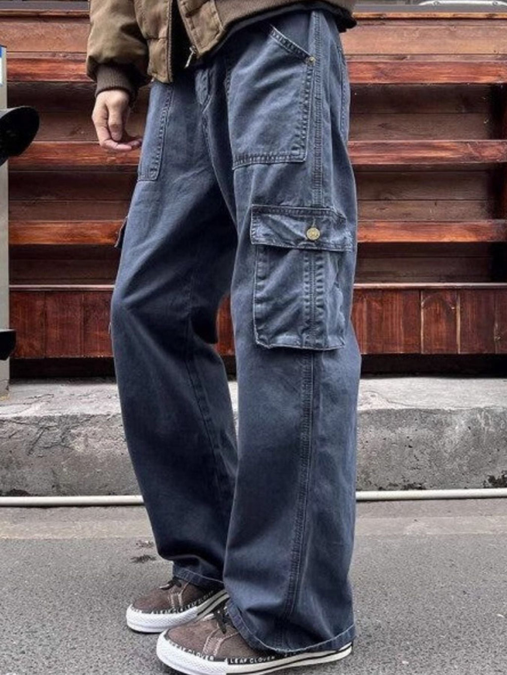 Men's Plus Size Vintage Wash Relaxed Fit Cargo Pants